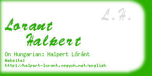 lorant halpert business card